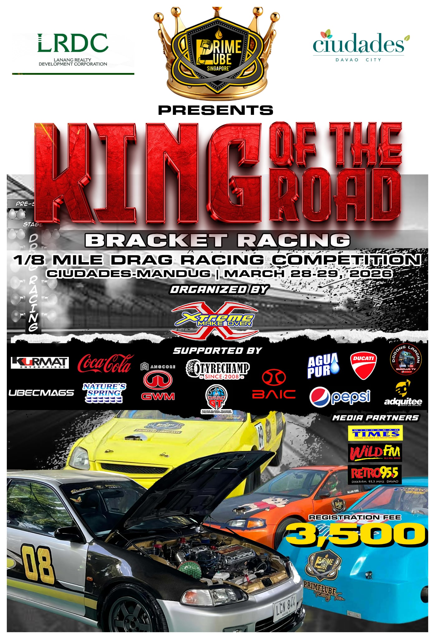 Poster for King of the Road Bracket Racing!